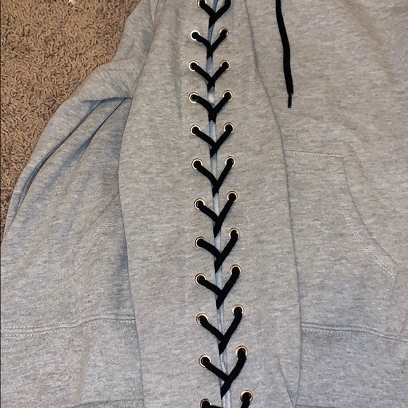 Hoodie with lace up detail on the side - Picture 2 of 5